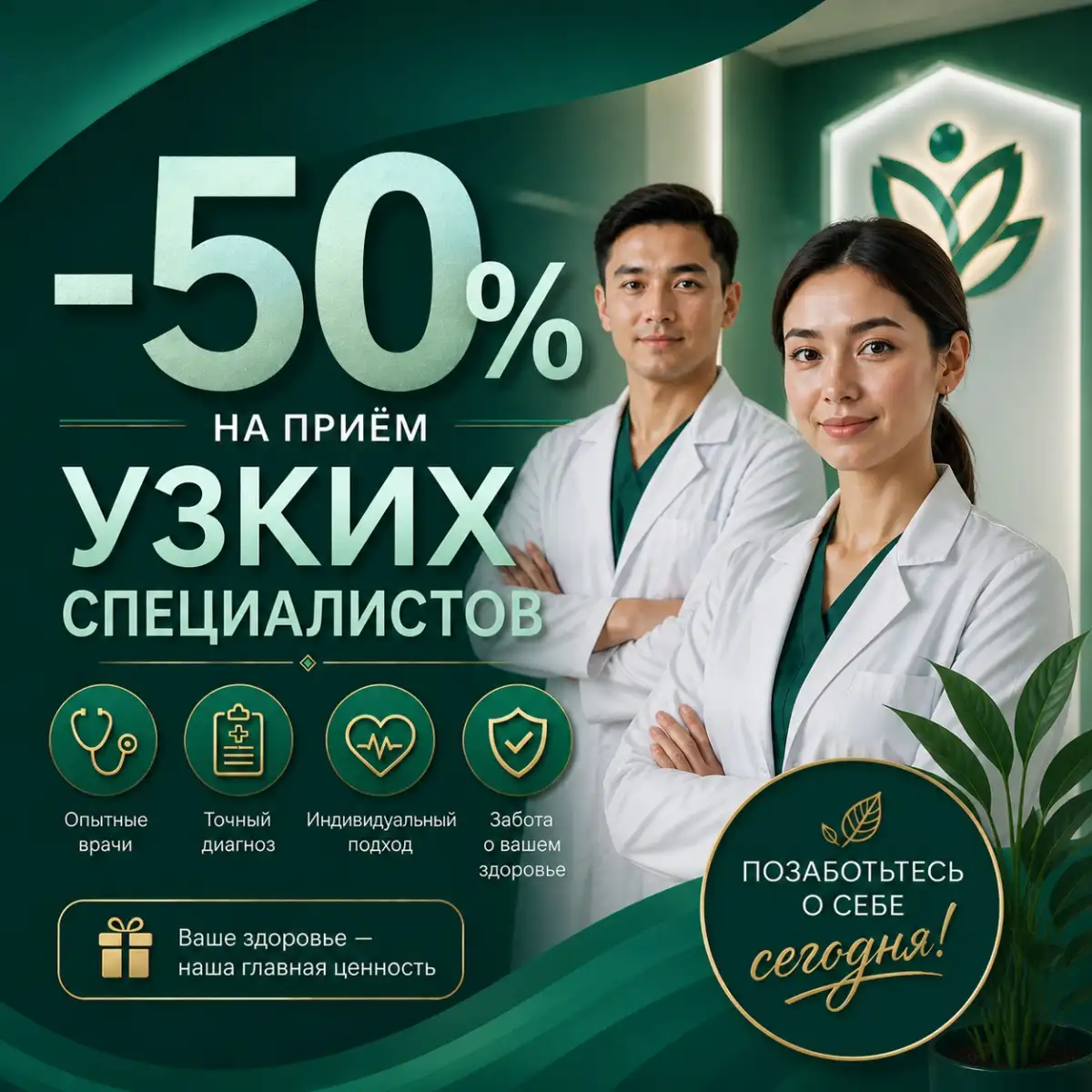 -50% на приём узких специалистов